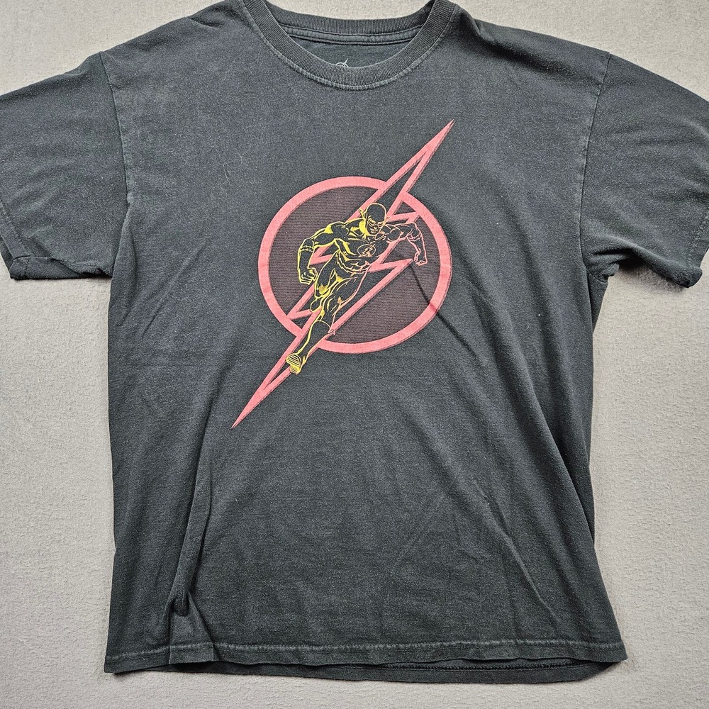 The Flash Shirt Black Adult Large Short Sleeve
